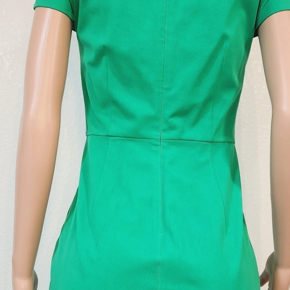 J.Crew Factory Cap Sleeve V-Neck Sheath Dress in Bi-stretch Cotton Sz 2